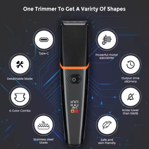 Rechargeable Electric Cordless hair Trimmer Adjustable Facial Cordless Mens Beard Trimmer for men - Image 4